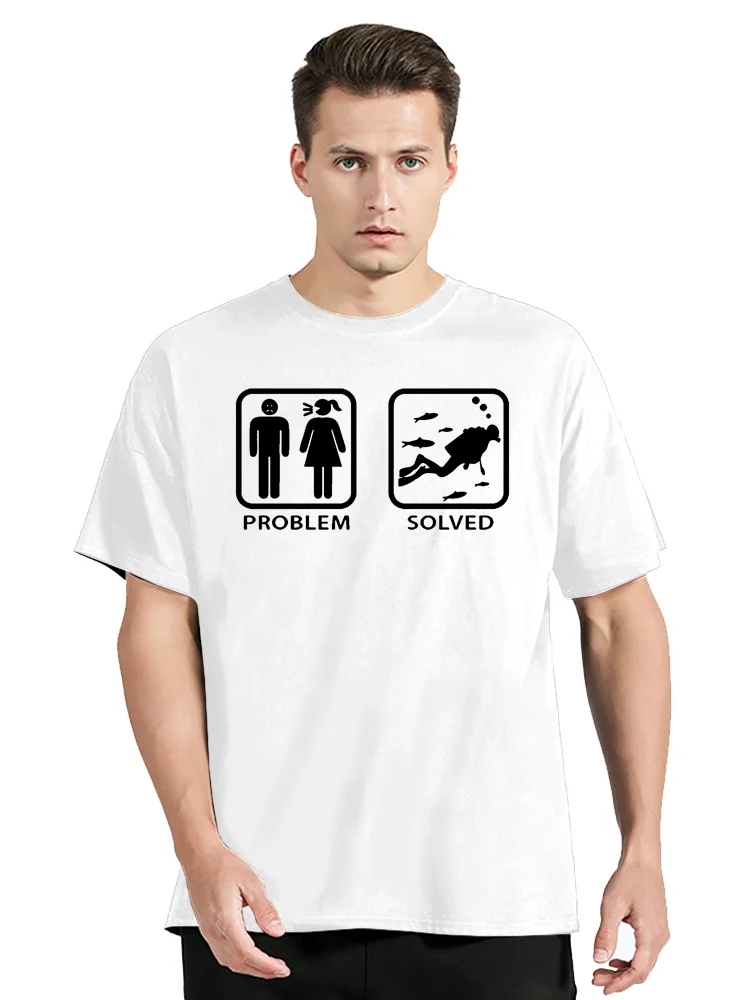 Tauch problem gelöst O-Ausschnitt neue Sommer Baumwolle T-Shirt Herren Streetwear Kleidung übergroße T-Shirt lässige T-Shirt Tops – Detail 7