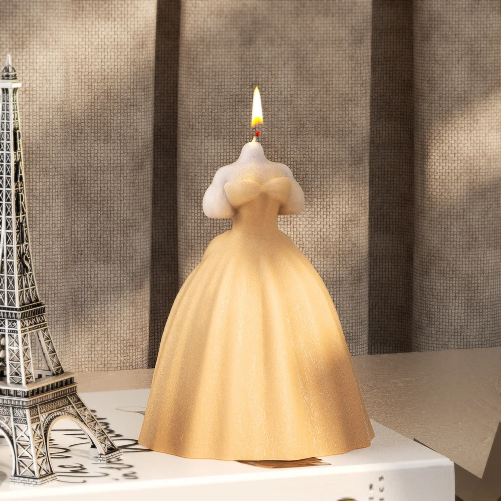 Princess Dress Silicone Candle Mold Girl Soap Resin Plaster Making Mould DIY Chocolate Baking Tool Home Decor Gift