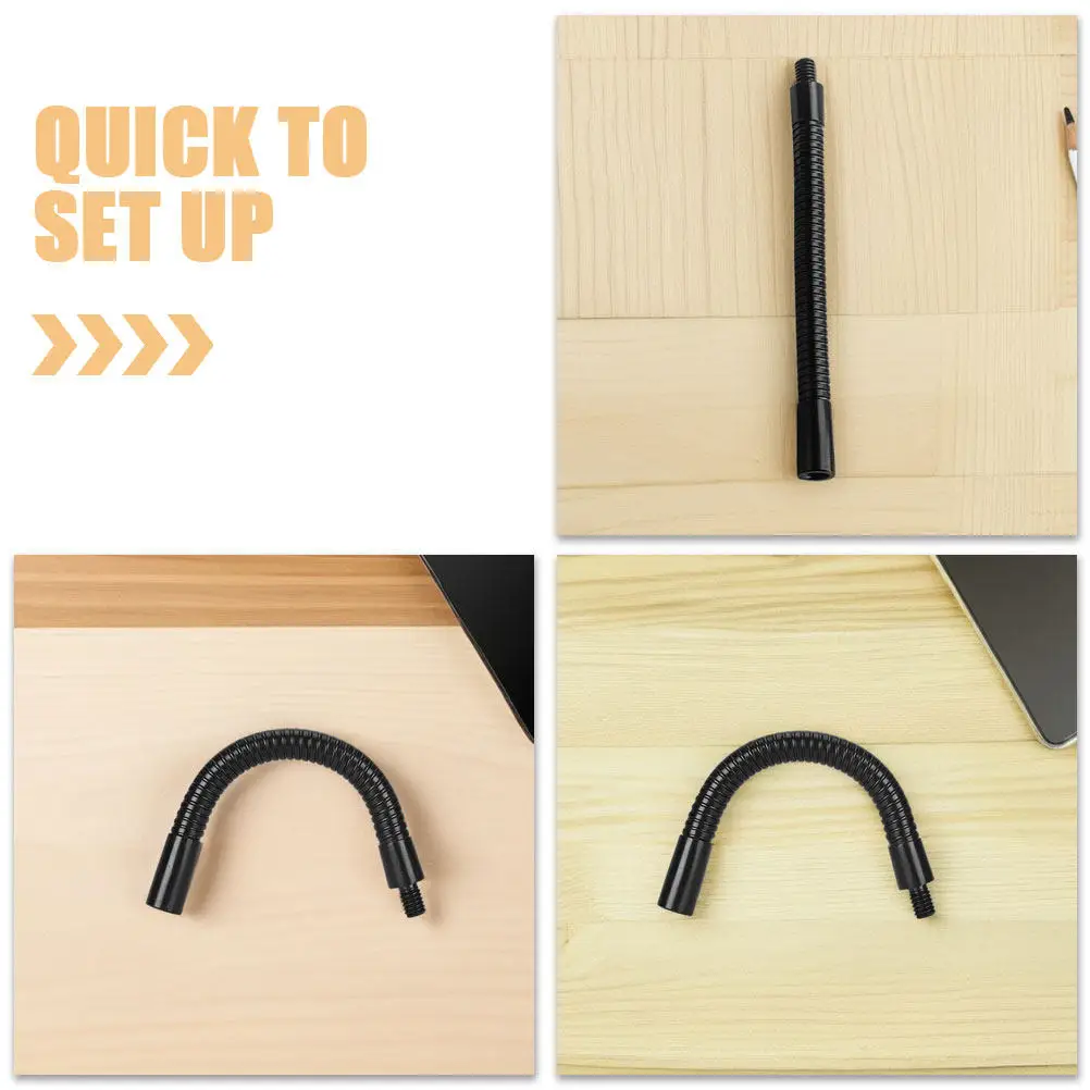 2Pcs 블랙 메탈 구즈넥 마이크 스탠드 연장 호스 18Cm 무대 사용을 위한 정밀 조절 가능한 유연한 마이크 암