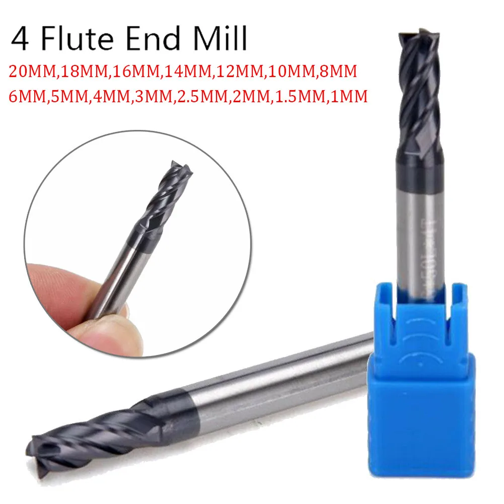 

4 Flutes Solid Carbide End Mill CNC Cutting Tools Alloy Carbide Milling EndMills Tungsten Steel Milling Cutter Square Router Bit
