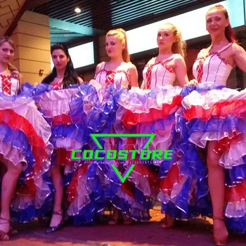 French Cancan Costume Carnival Costumes In Group Sexy Opening Dance Dress Carnival Costume Stage Wear Holiday Performance Suit