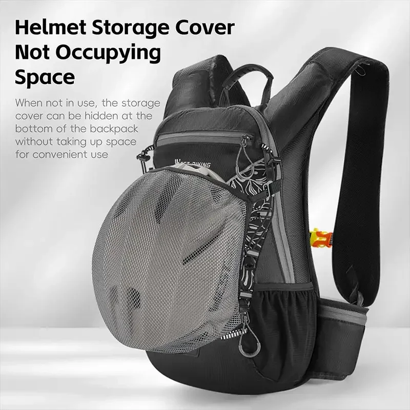 WEST BIKING Sport Backpack 16L Large Capacity Hiking Cycling Hydration Backpack Multi Pocket Mesh Bag+Strap Reflective