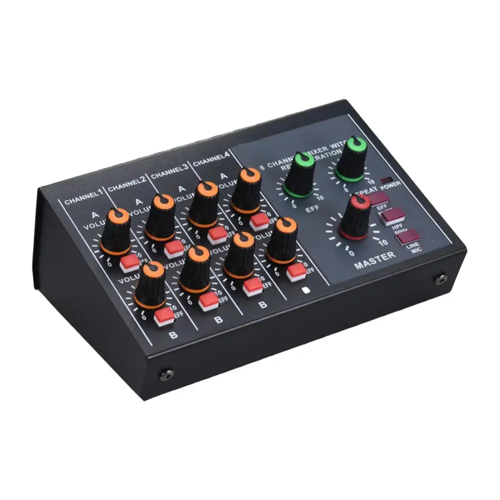 

Mixer Audio Mixer Portable Digital 8-Channel Stereo Sound Mixing Console Reverb Effect Audio Mixer