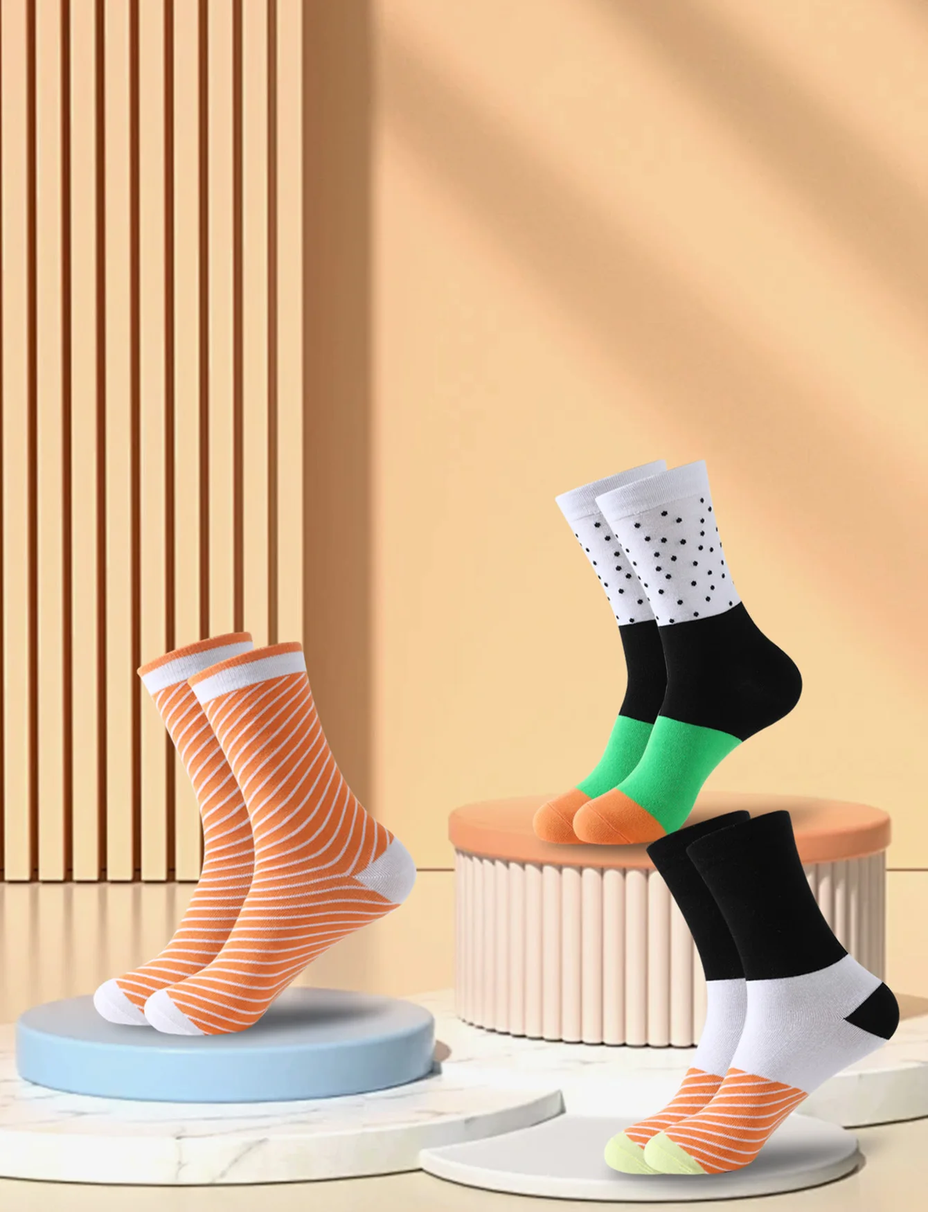 Unisex Colorful Sushi Socks Gift Set - Trendy, Comfortable, All-Season Fun
