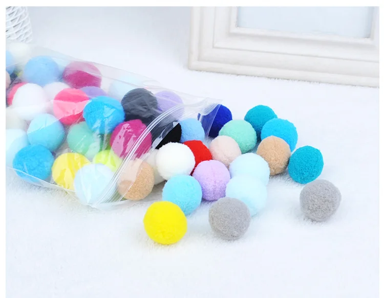 Colorful Cat Toys Stretch Plush Ball 0.98in Molar Bouncy Ball Puzzle Interactive Funny Cat Balls Chew Toy Pets Supplies