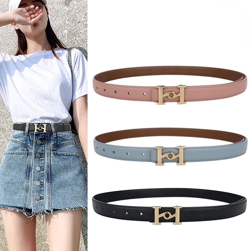 Genuine Leather Belts for Women Luxury Designer Brand 2023 Buckle Waist