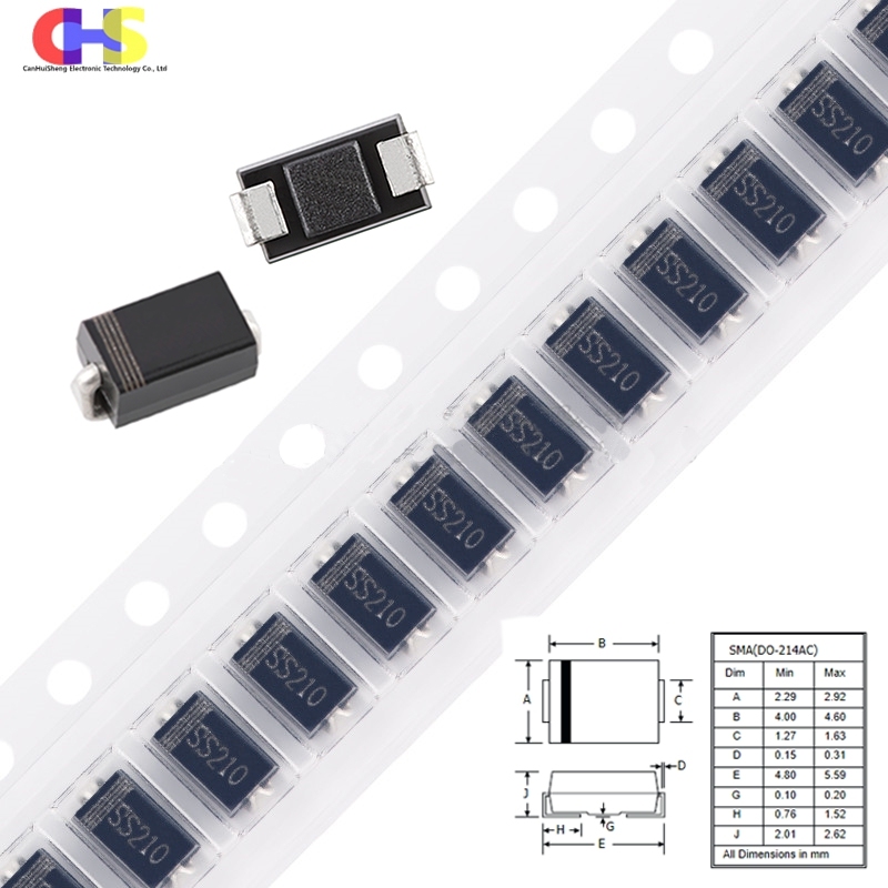 100pcs M1 M4 M7 SS14 SS24 SS34 SS16 SS26 SS36 RS1M RS2M US1M ES1M ES1J ES1D SS110 SS210 SS220 SS310 SS510 DO-214AC Diode SMA