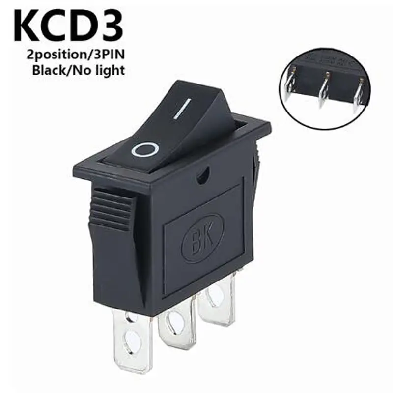 1PCS KCD3 Rocker Switch ON-OFF ON-OFF-ON 2 Position 3Pins Electrical equipment With Light Power Switch 16A 250V / 20A 125V AC - Image 10