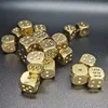 2Pcs 15mm Metal Dice Brass Gold Color High Quality 6 Sided Dice Brass dice hand polished Stress Relieving Toys For Adult 1
