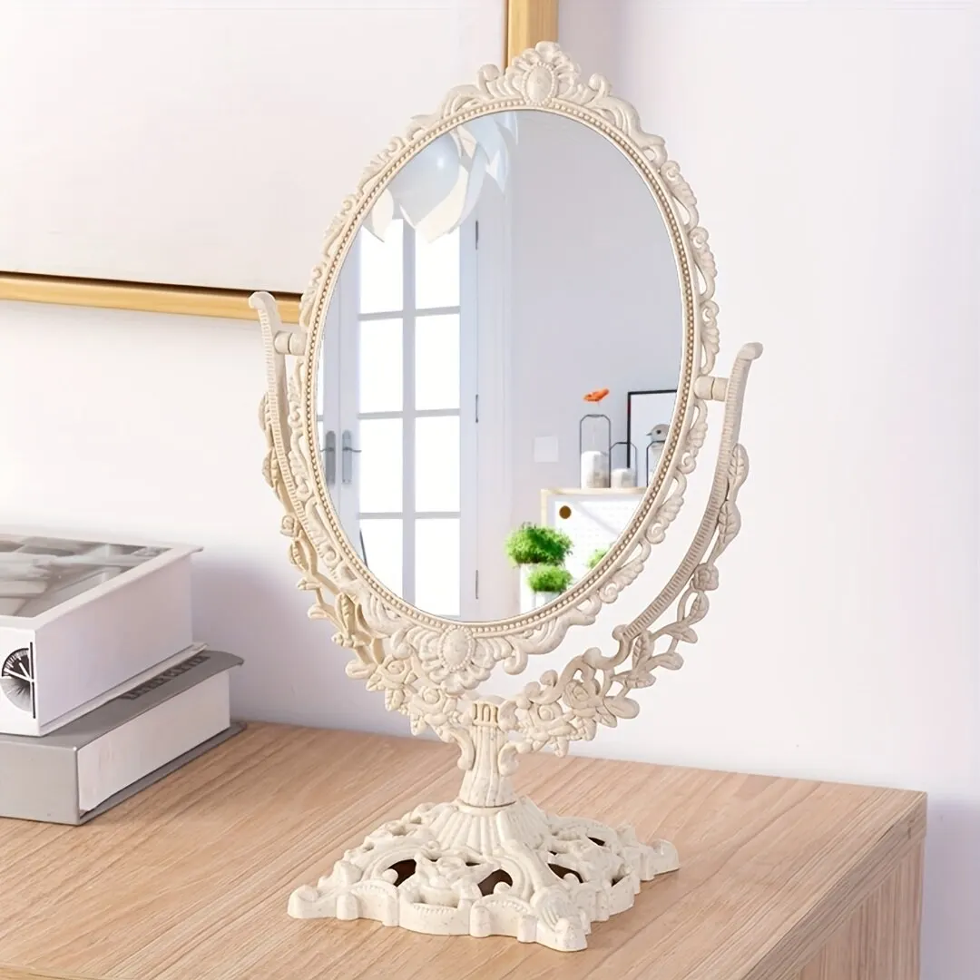 Makeup Mirror Vintage European Desktop Double Sided Minimalist