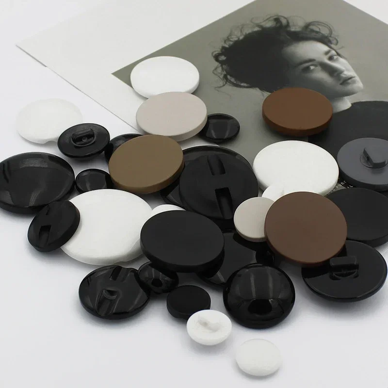 10pcs Solid Color Resin Buttons 18/25mm Smooth Round Shank Buttons ...