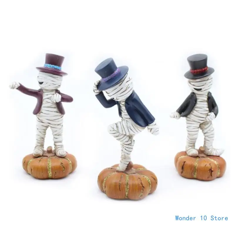 

1 Set Resin Art Crafts Mummy for Doll Dancing on the Pumpkin Halloween Decoratio