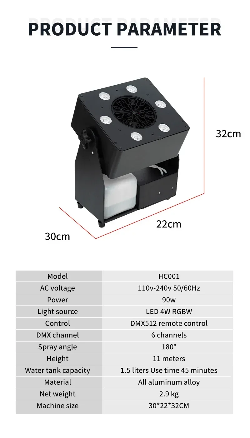 Mini LED 6x4W RGBW Bubble Machine Concert Party Stage Machine  Bubble Machine DM