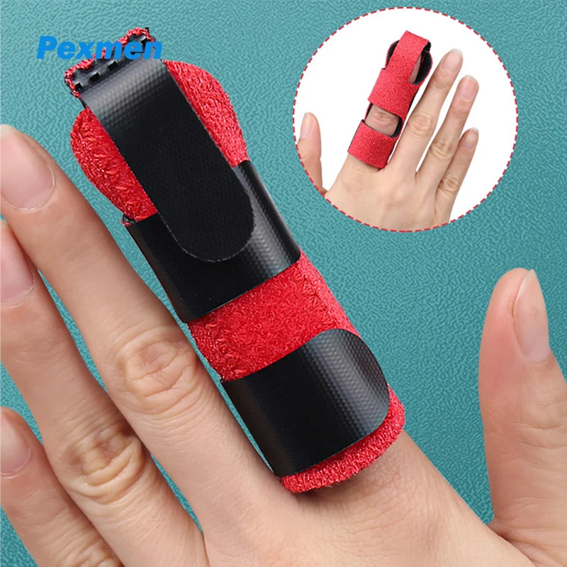 Pexmen Finger Splints Finger Straightener Support Finger Stabilizer Brace for Broken Strained Sprained Swollen Fingers Arthritis black toe corrector straightener wrap cushioned bandages hammer elastic toe separator splints tape for overlapping toe c1631