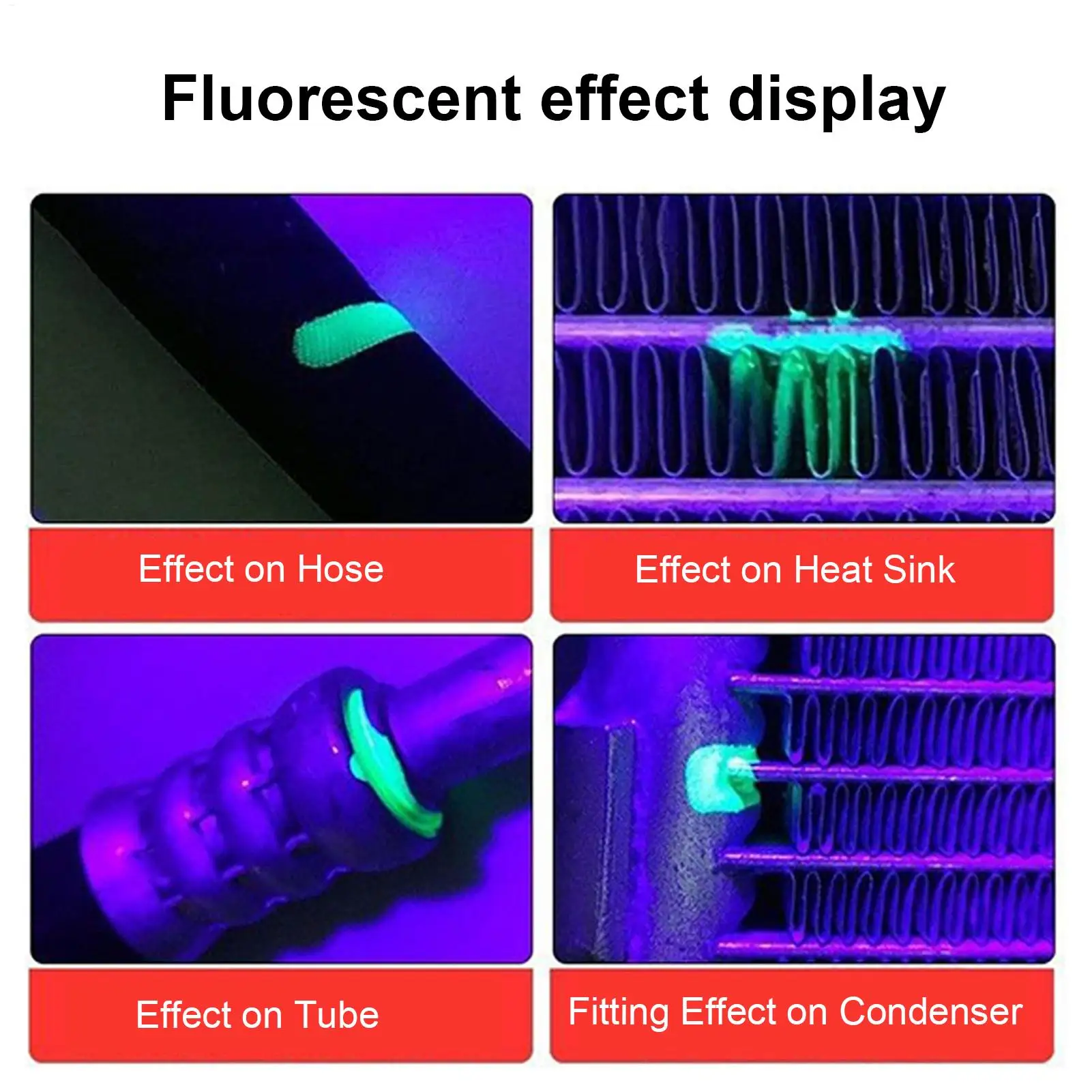 자동차 에어컨 수리 키트 형광 누출 감지 도구 자동 AC 진단 도구 누출 테스터 냉장고 용 UV 염료