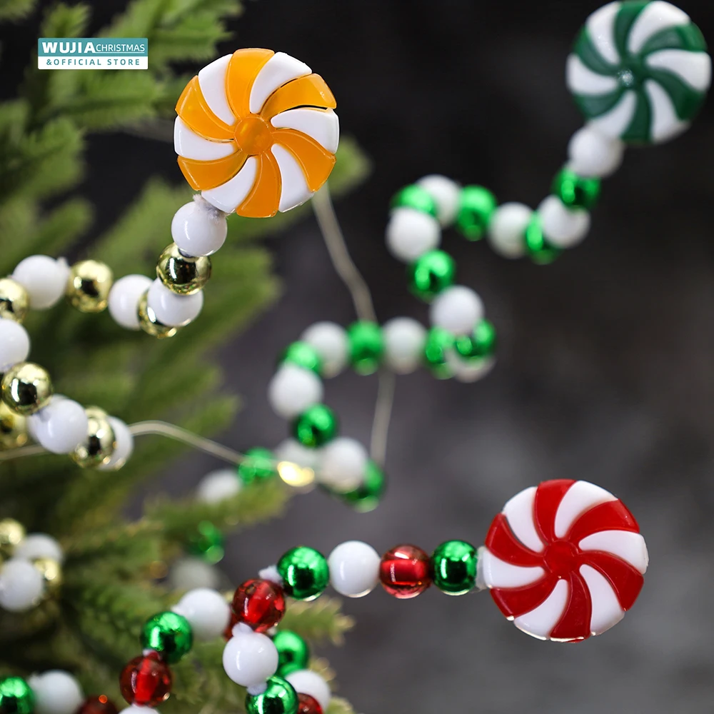 4pcs Candy Cane Christmas Decoration Bells Lollipop Pendants Tree Xmas Ornaments Noel Party Navidad Decor for Home New Year Gift
