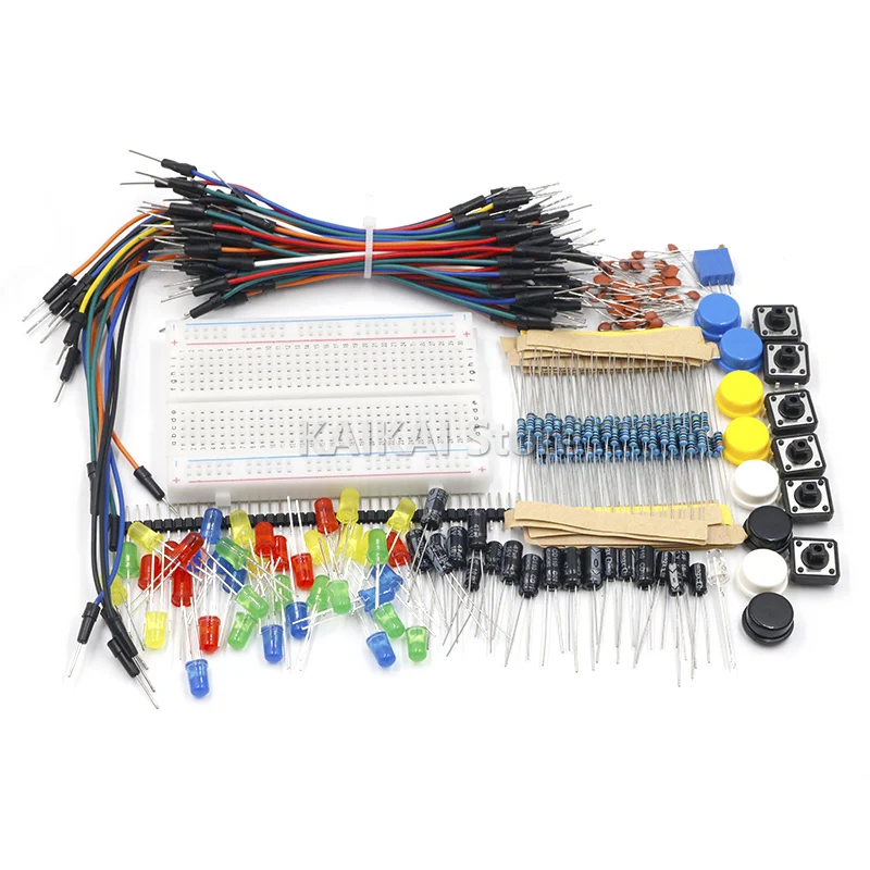 Starter Kit for arduino Resistor /LED / Capacitor / Jumper Wires / Breadboard resistor Kit with Retail Box