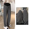 Maternity Striped Wide-legged Pants Fall Winter 2023 New Outside Wear Padded Thickened Drape Bottoming Pants Maternity Clothes 3