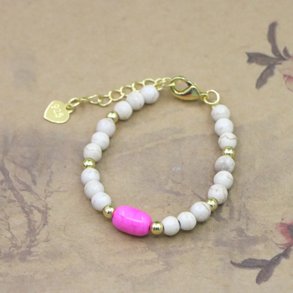 Natural Stone Bead Bracelet for Girls - High Quality Lobster Clasp Jewelry Gift
