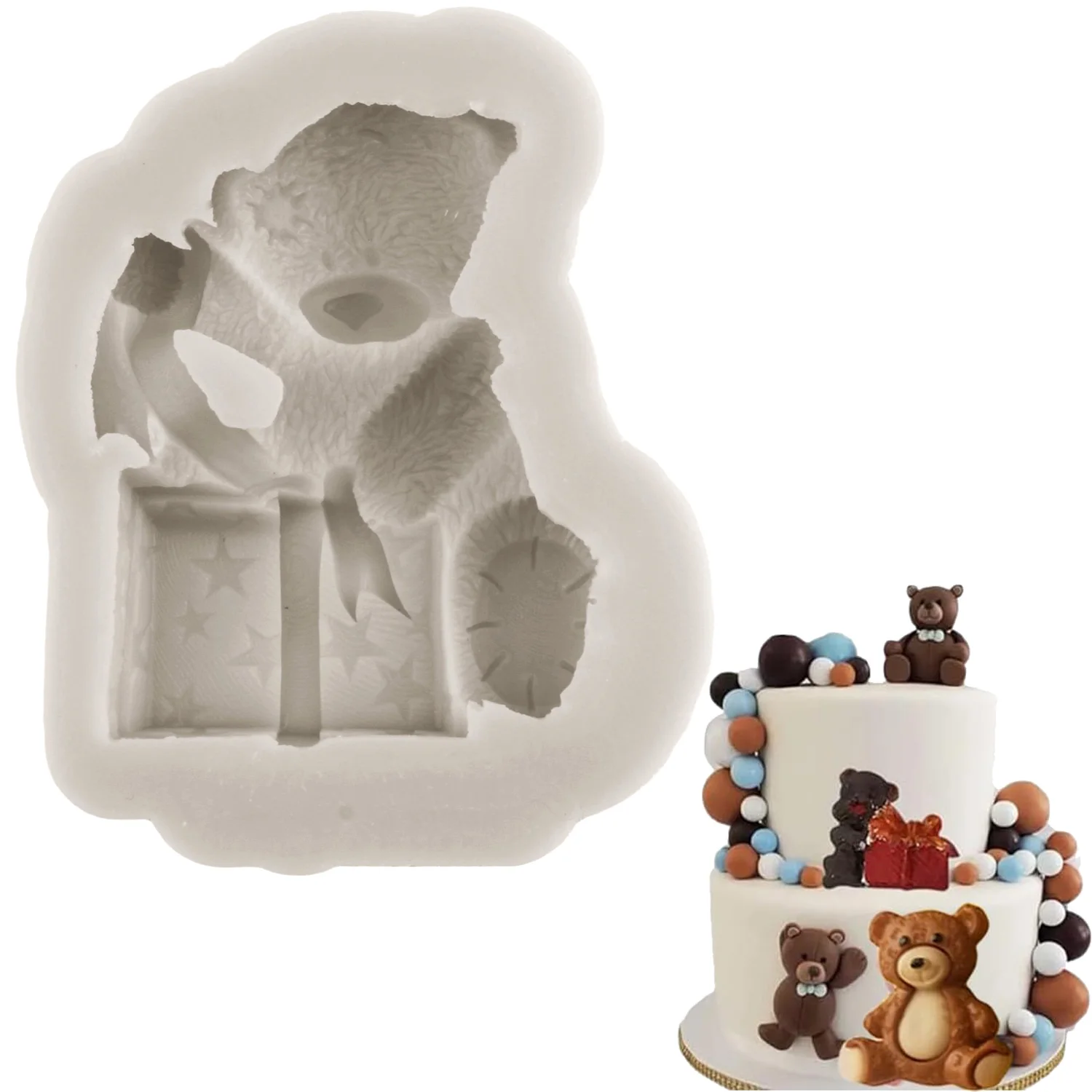 RFGHAC Bär Fondant Formen 2er Set - Silikonformen Für Kuchen & Schokolade