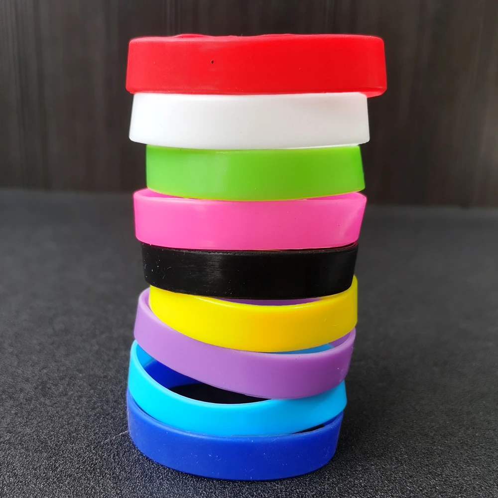 12 Wholesale Rubber Bracelets Silicone Bracelets Solid Color Silicone  Wristbands | eBay