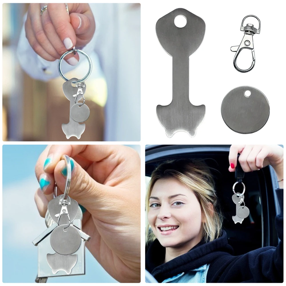 Metal Aluminum Alloy Shopping Release Keyring Trolley Token Removable