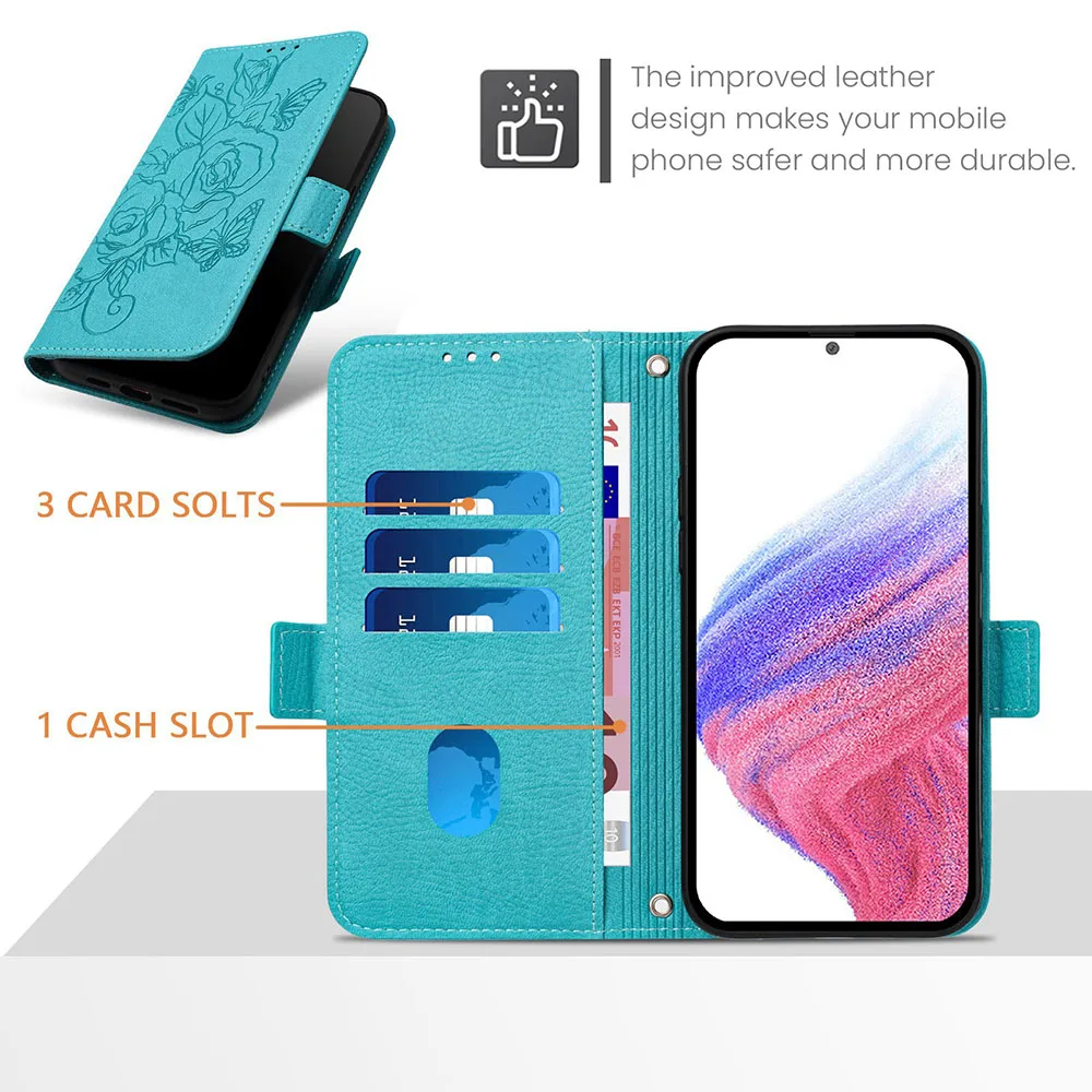 Rose RFID Shielding Wallet Case with Flip Back Cover