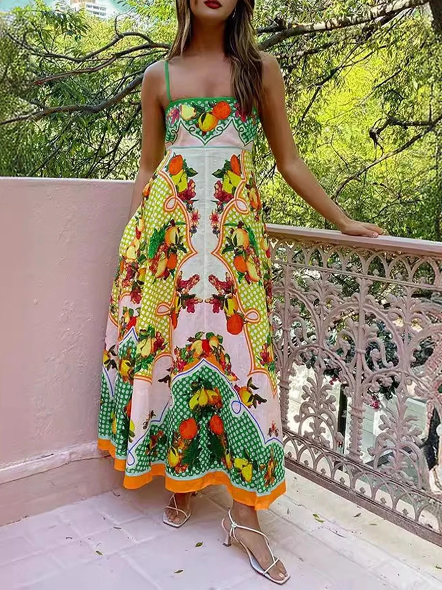 

Women s Boho Graffiti Cami Long Dress Graphic Spaghetti Strap Sleeveless Dress Summer Colorful Flowy A-Line Sundress