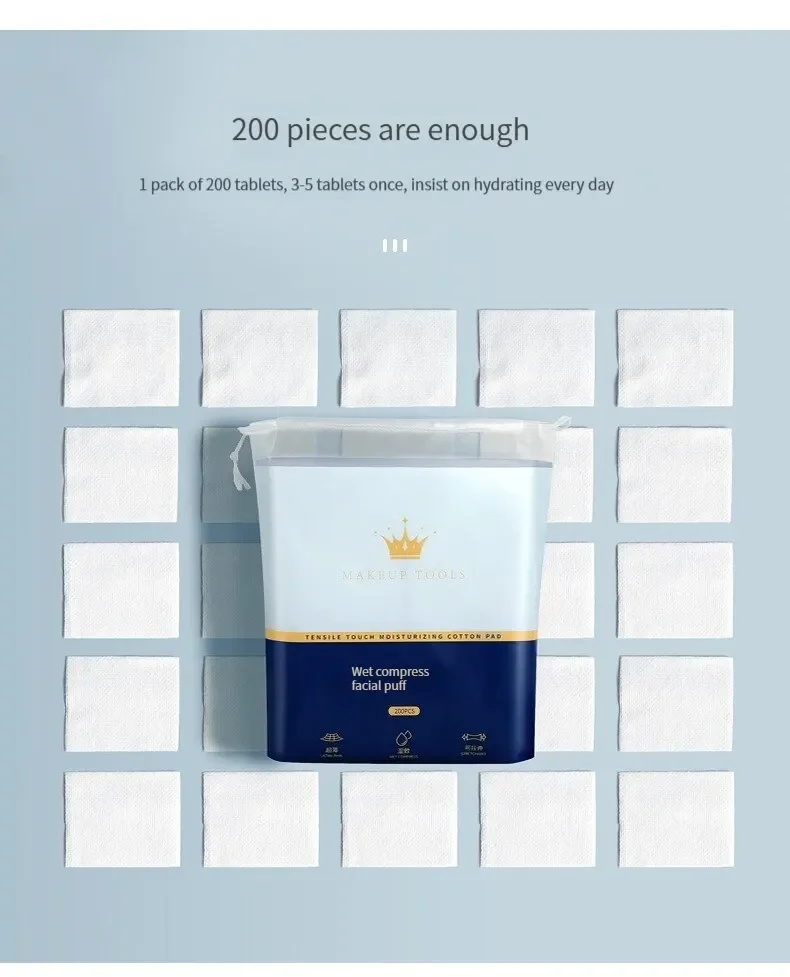 Description Picture 5 of itemWet Cotton 200PCS Stretch Disposable Water Saving Cotton Pad Portable Makeup Removal Cotton Piece Breathable Facial Mask Paper