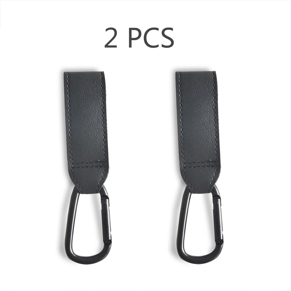 1/2pcs PU Leather Stroller Hook Wheelchair Pram Bag Hook Rotate 360 Degree Cart Organizer Accessories Baby Strollers classic