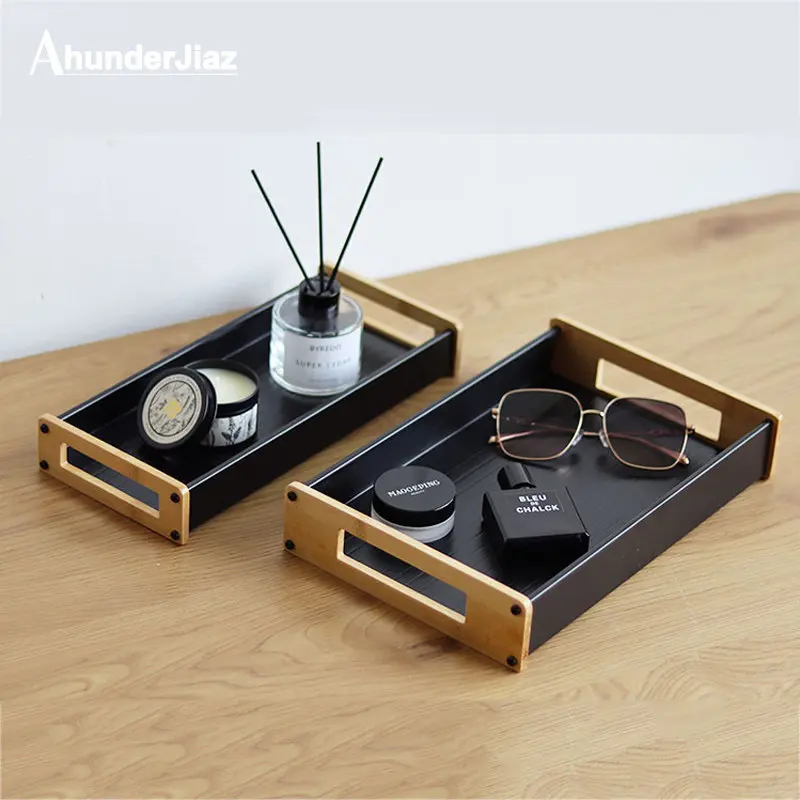 

Nordic Aluminum Alloy Metal Storage Tray, Cosmetics Storage Box, Porch, Living Room, Bedroom, Kitchen, Home Decoration