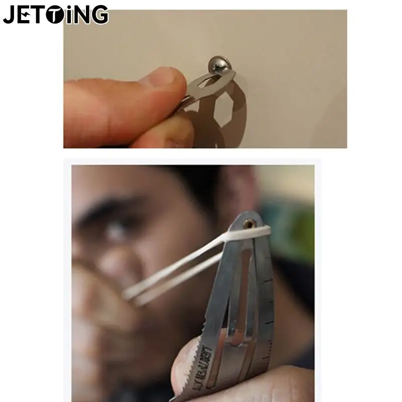 Multi Function Tool Stainless Steel Hairpin Hair Clip Ruler Cutter Screwdriver Keychain