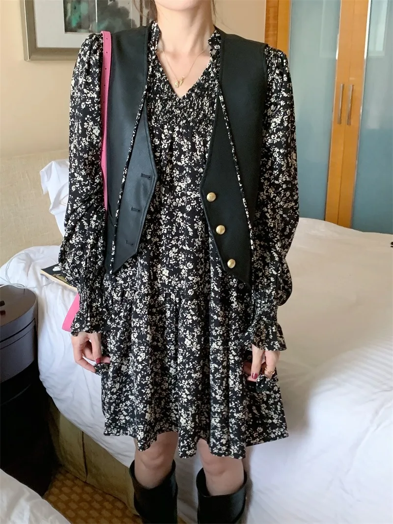 Women Dresses Sundress Spring Vest 2 Piece Suit Sleeveless Vintage Female Girls Dress Suits Femme Vestido Sell Separately