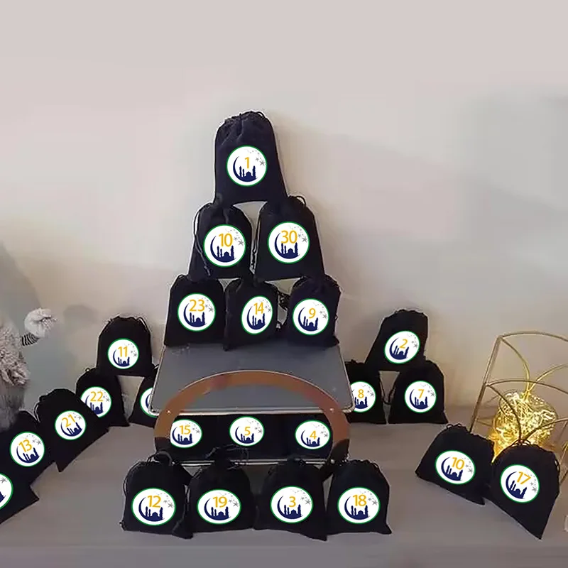 

Masjid мечеть Рамадан кареем обратный отсчет календарь Адвент сумки Мусульманский Исламский ИД Мубарак настенное украшение знак для мальчика девочки подарок