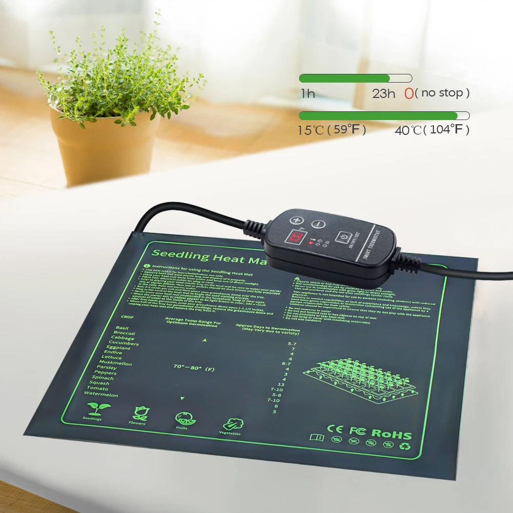 110/220V Garden Adjustable Thermostat Seedling Heated Mat for Winter Plants Heating Pad Seed Germination Grow Propagation Clone
