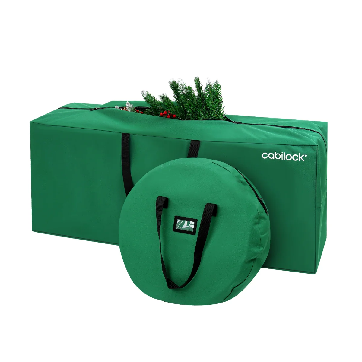 

Cabilock Christmas Tree Storage Bag and Wreath Storage Pouch Set Oxford Cloth Heavy Duty Storage Container Holiday Tree Storage