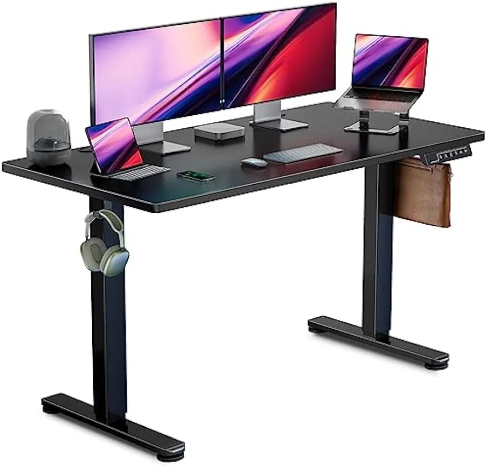 

Electric Adjustable Standing Desk, 48* 24 Inch Height Adjustable Computer Desk with 3 Memory Presets, Sit Stand up Desk for Home