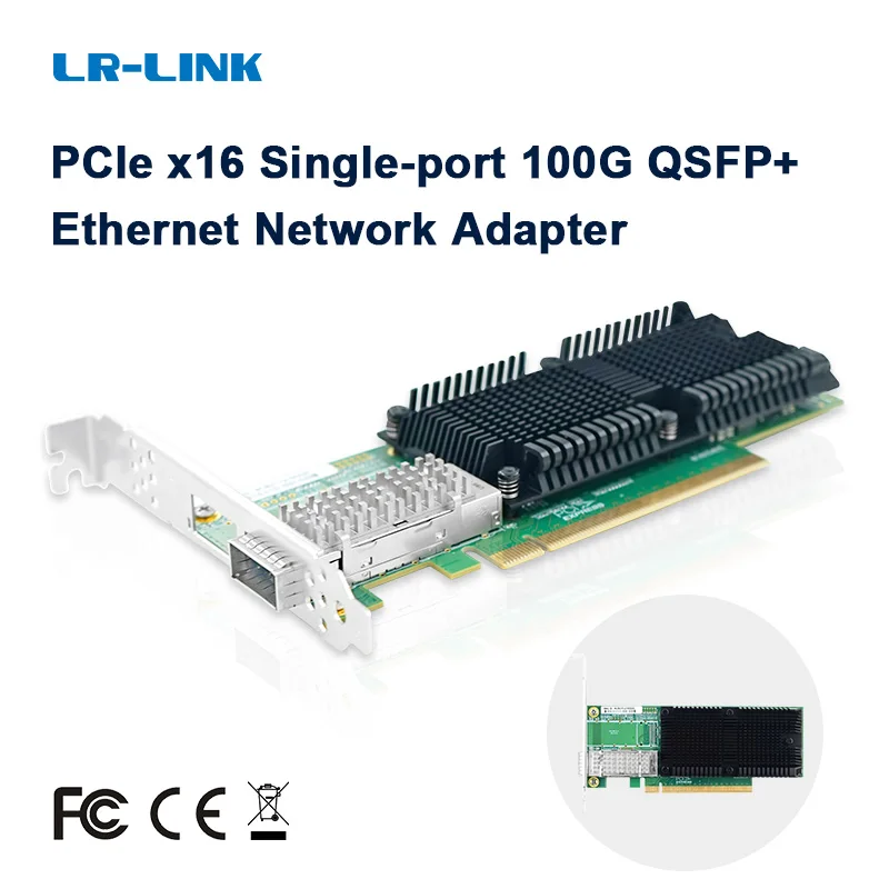 LR-LINK 1019PF 100G QSFP + 네트워크 카드 NIC 인텔 칩 단일 포트 PCl Express x16 RDMA 지원 Windows 서버/Linux/솔리드 스테이트 드라이브