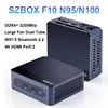 SZBOX F10 N100 Mini PC Alder Lake N95/N100 Mini Computer Windows 11 Pro DDR4 16GB 256GB NVMe SSD 4K WiFi 6 BT5.2 Game Computer 1