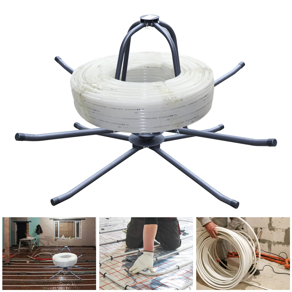 Heating Pipe Reel Dispenser - 175kg Capacity Decoiler For Underfloor Heating PEX/PERT Pipe, Adjustable