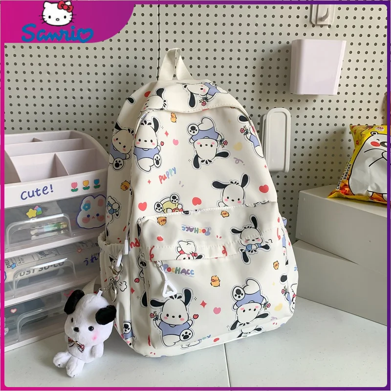 

Sanrio Hello Kitty Printed Backpack Cartoon Zipper Shoulders Bag Large Capacity Student Schoolbag Waterproof Cute Y2k Women Gift