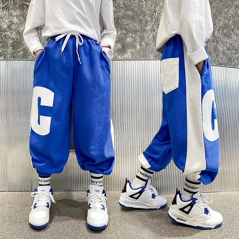 Boys Clothes Casual Pants Spring Autumn Fashion New Patchwork Trousers Children'S Clothing Loose Casual Sweatpants 8 10 12 14 Y