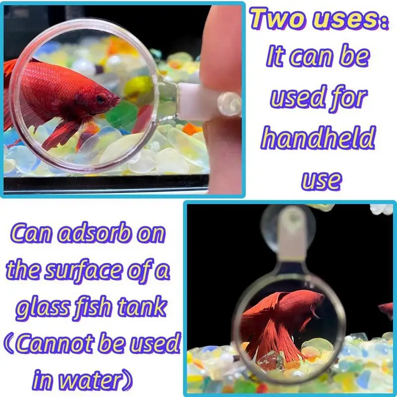 Aquarium Magnifying Glass Acrylic Suction Cup Viewer Small Animal Plant Observation For Viewing Coral Fish Tank Accessories