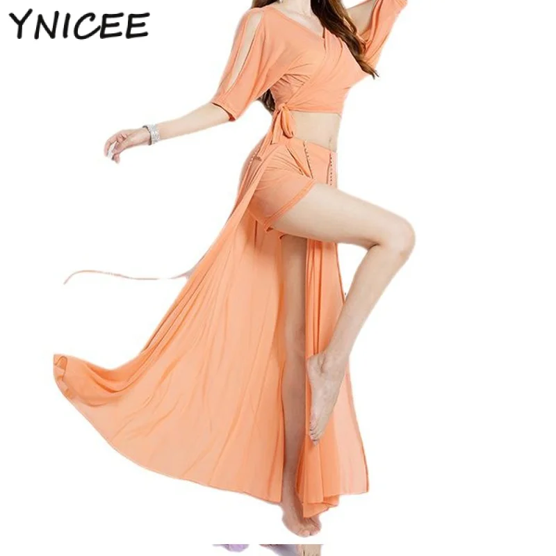 

2PCS Sexy Adult Belly Dance Costume Split Skirt Women Oriental Dance Practice Clothes Set Female Elegant Dancer Performance Suit