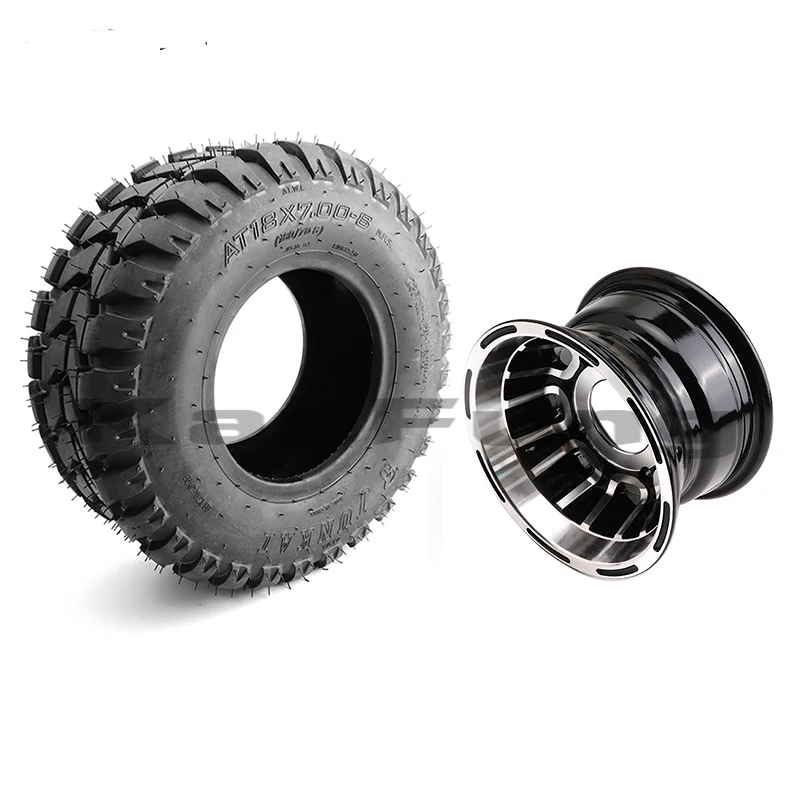 18X7-8 Inch Square Road Off-road Tire Aluminum Wheel Assembly for Buggy Quad Bike 50cc 110cc 150cc 200cc Cargo ATV Go Kart Parts 4 stroke engine parts motorcycle assembly 200cc 300cc for honda