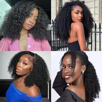 Extensions de Cheveux Humains 100% Naturels Vietnamiens Bruts Vierge Afro Kinky Curly 4C, 1/3/4 Paquets, Tissage Rapide, Couleur Naturelle 6