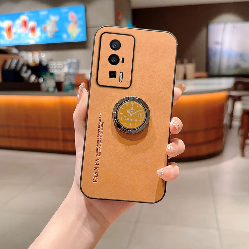 K 40 60 Leather Ring Holder Case For Xiaomi K30 K50 K60 K40 Pro Ultra Retro Back Cover Redmi 9A 9 9c 10C 12c 10A A1 Plus_voghion.com