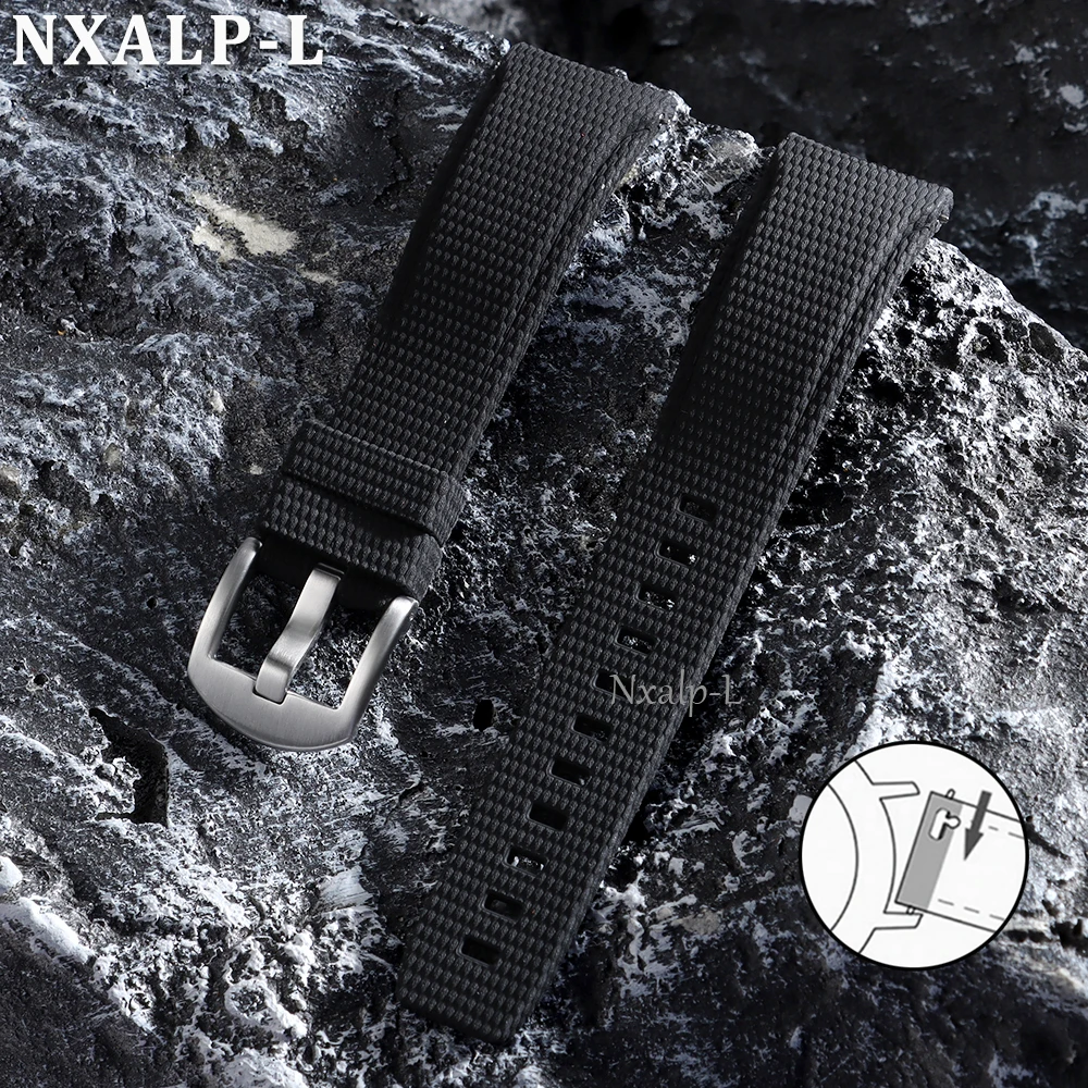 Premium Curved End Waterproof FKM Fluororubber Watch Strap with Quick Release - Available in 20mm, 21mm, 22mm Sizes