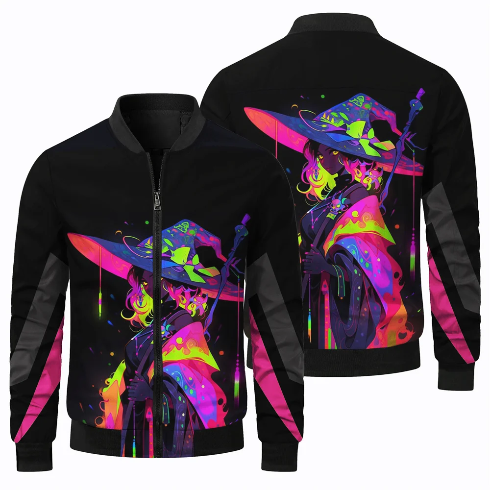 thumbnail image 2 of Chaqueta de vuelo de moda 2024 para hombre, nueva chaqueta de invierno con estampado de personajes de dibujos animados en 3D, abrigo cortavientos informal de moda para hombre, 2 of 5