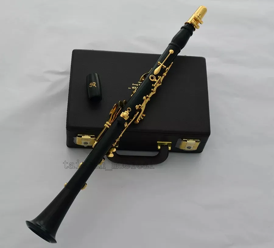 Professional new Grenadilla Ebony Wooden Clarinet 19 key Gold Plated With Case